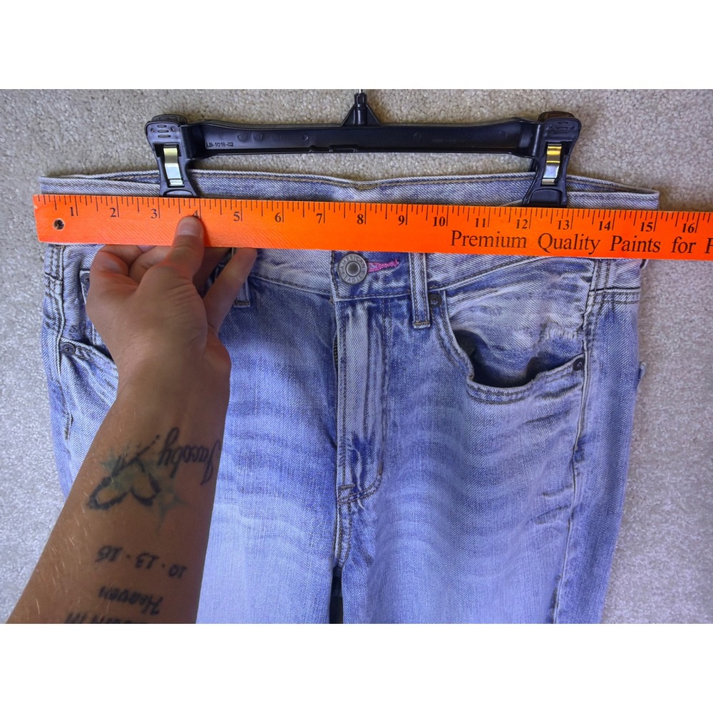 American Eagle 90s Boyfriend Jeans Womens 4 Blue Rainbow Pride Light Wash Denim - Picture 5 of 8